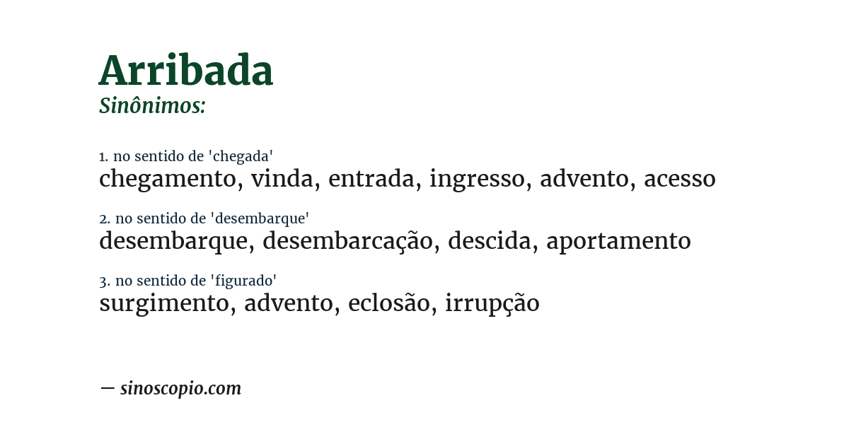 Sinônimo de arribada