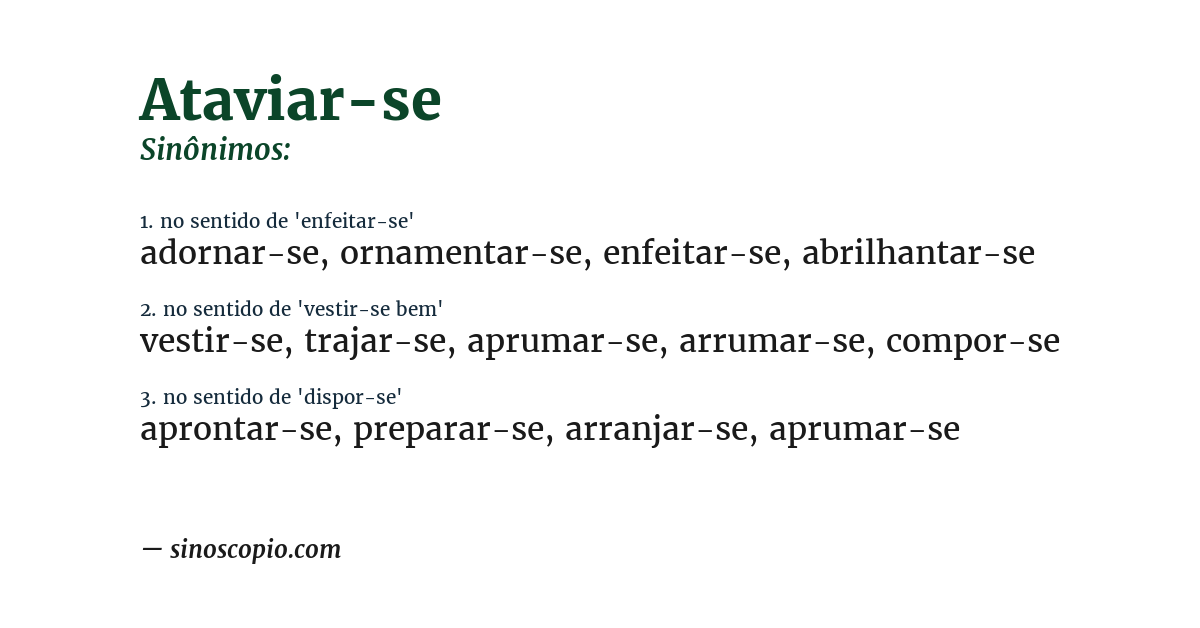 Sinônimo de ataviar-se