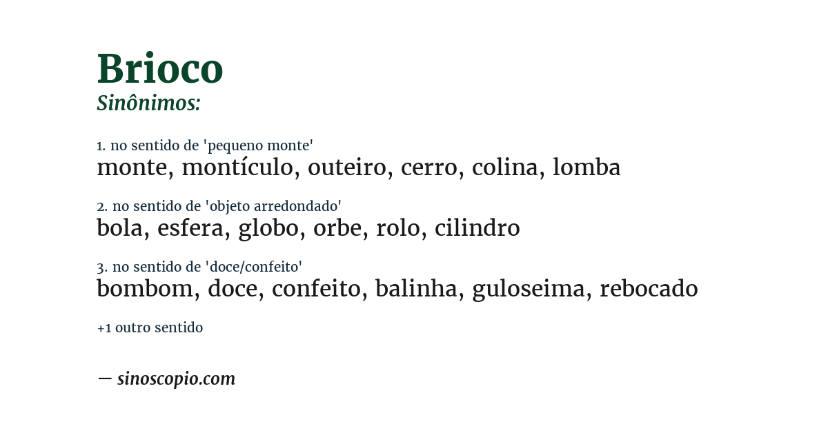 Sinônimo de brioco