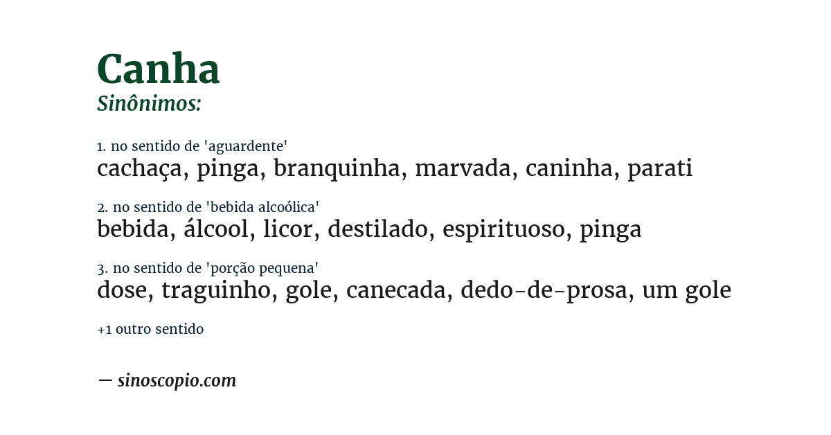 Sinônimo de canha