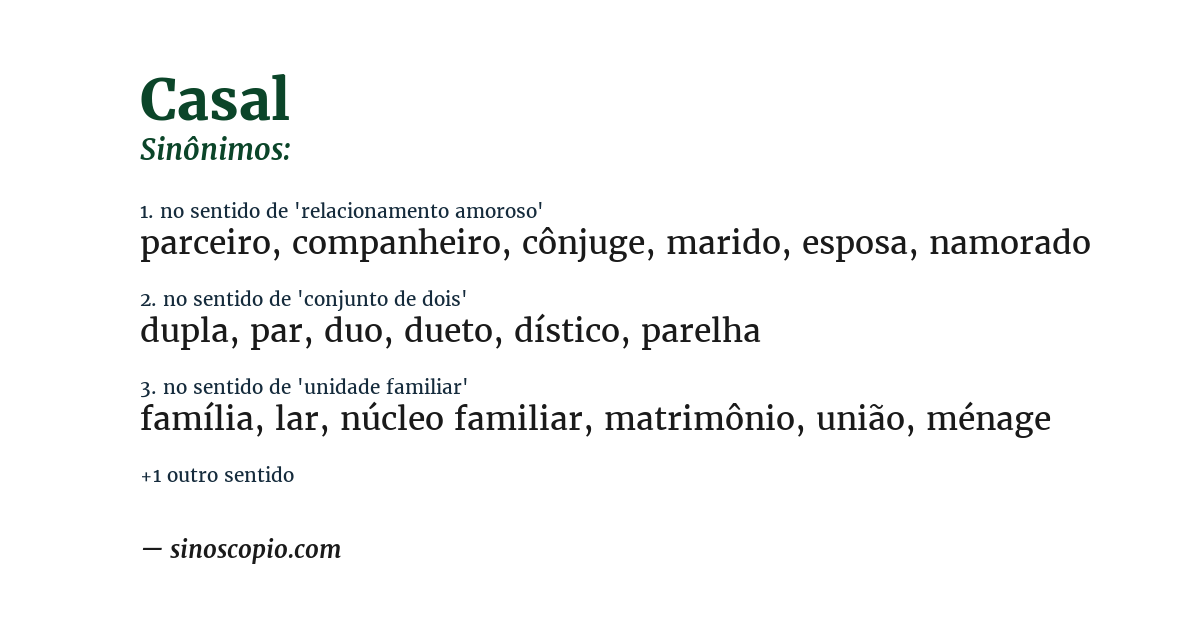 Sinônimo de casal