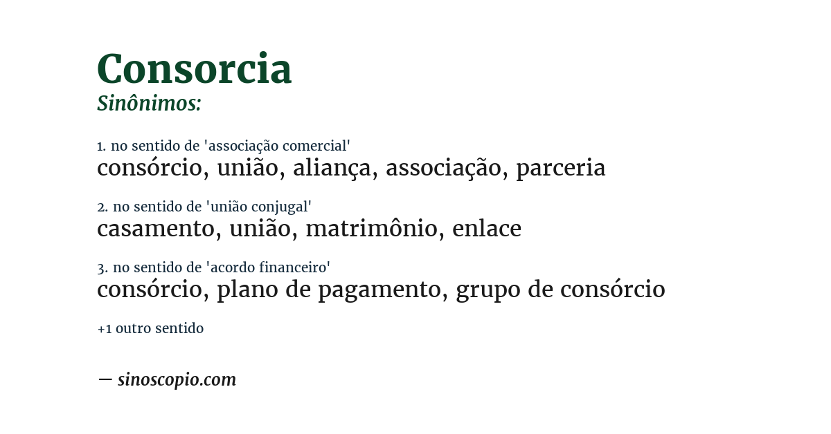 Sinônimo de consorcia