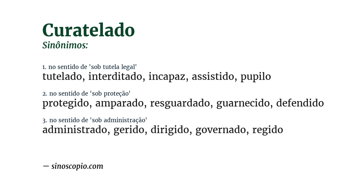 Sinônimo de curatelado