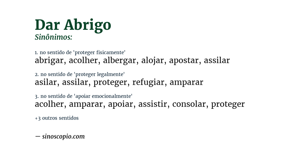 Sinônimo de dar abrigo