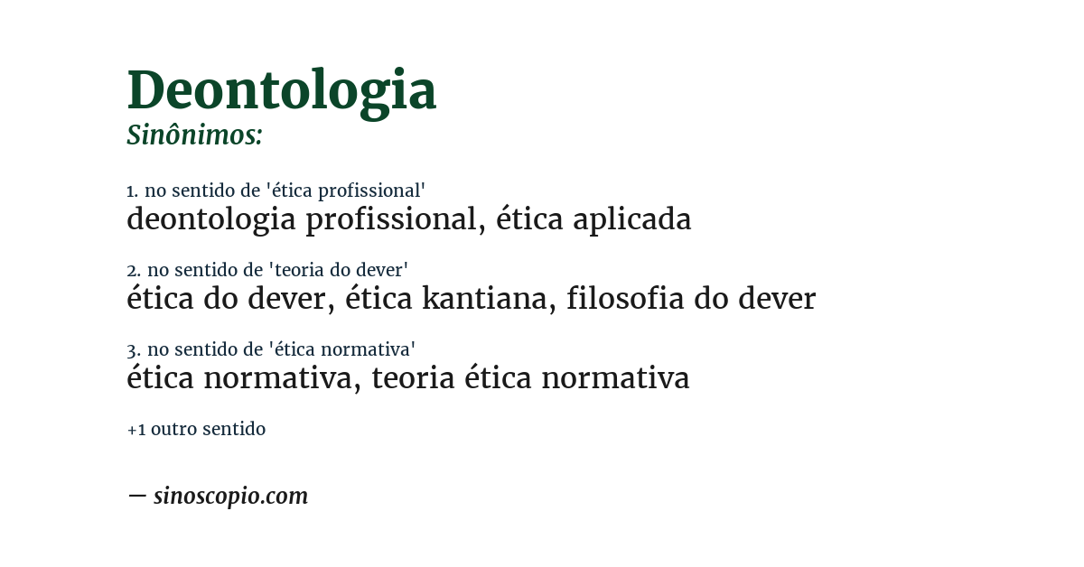 Sinônimo de deontologia