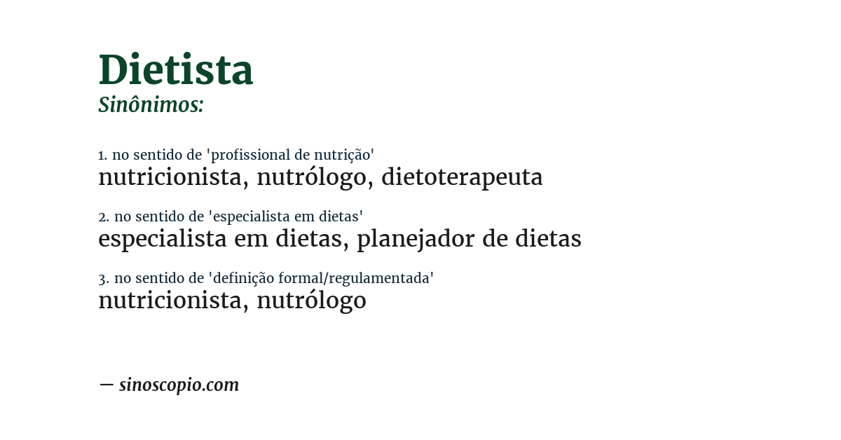 Sinônimo de dietista