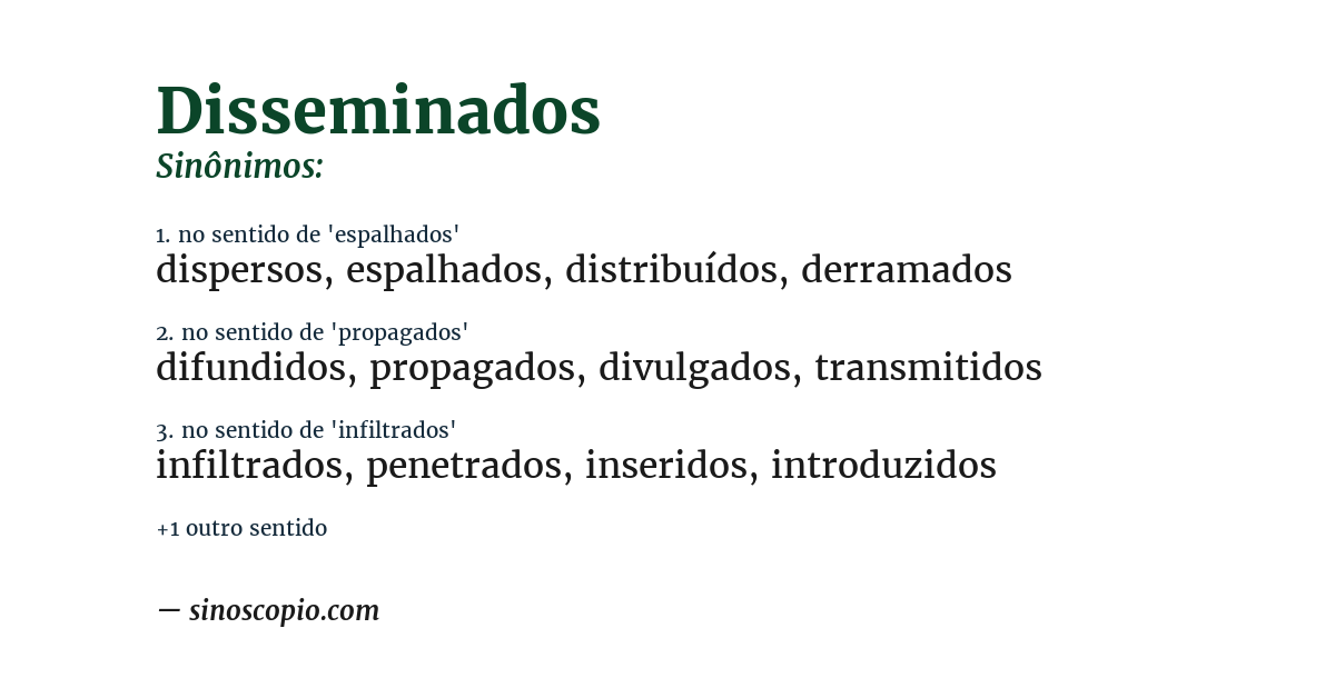 Sinônimo de disseminados