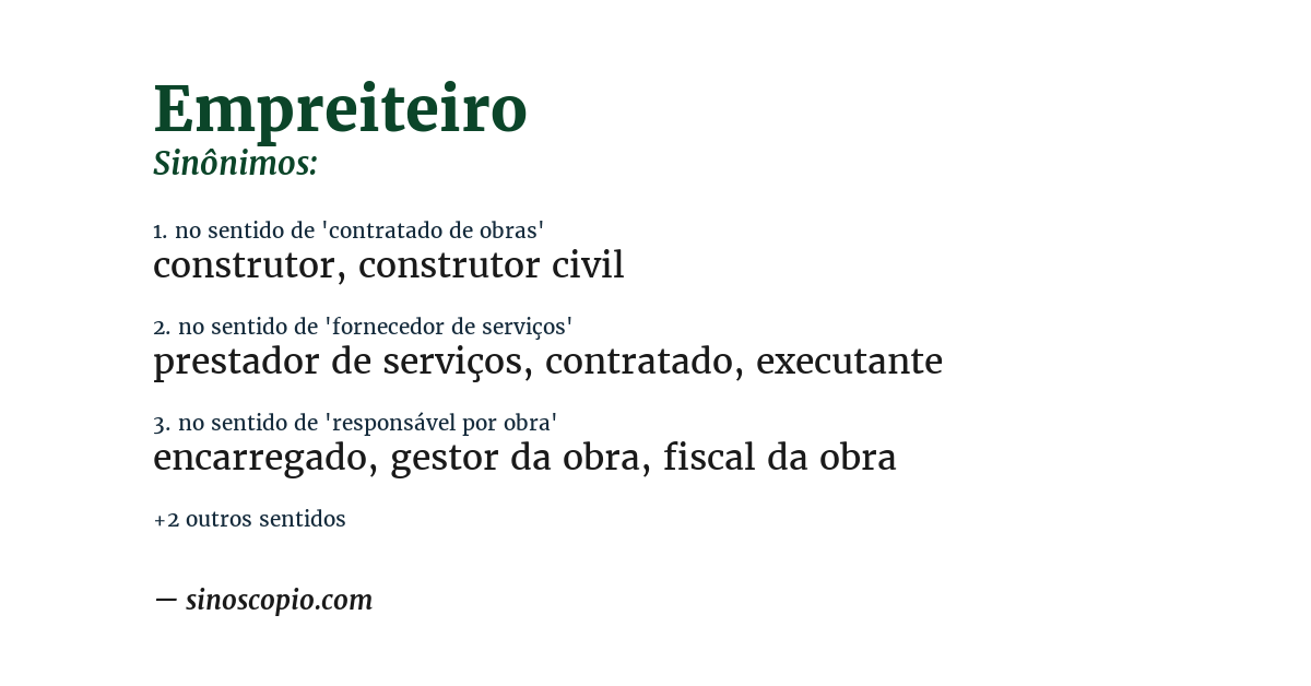 Sinônimo de empreiteiro