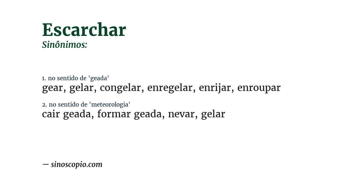 Sinônimo de escarchar