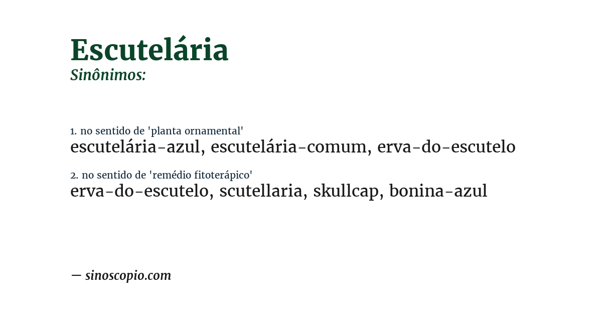 Sinônimo de escutelária