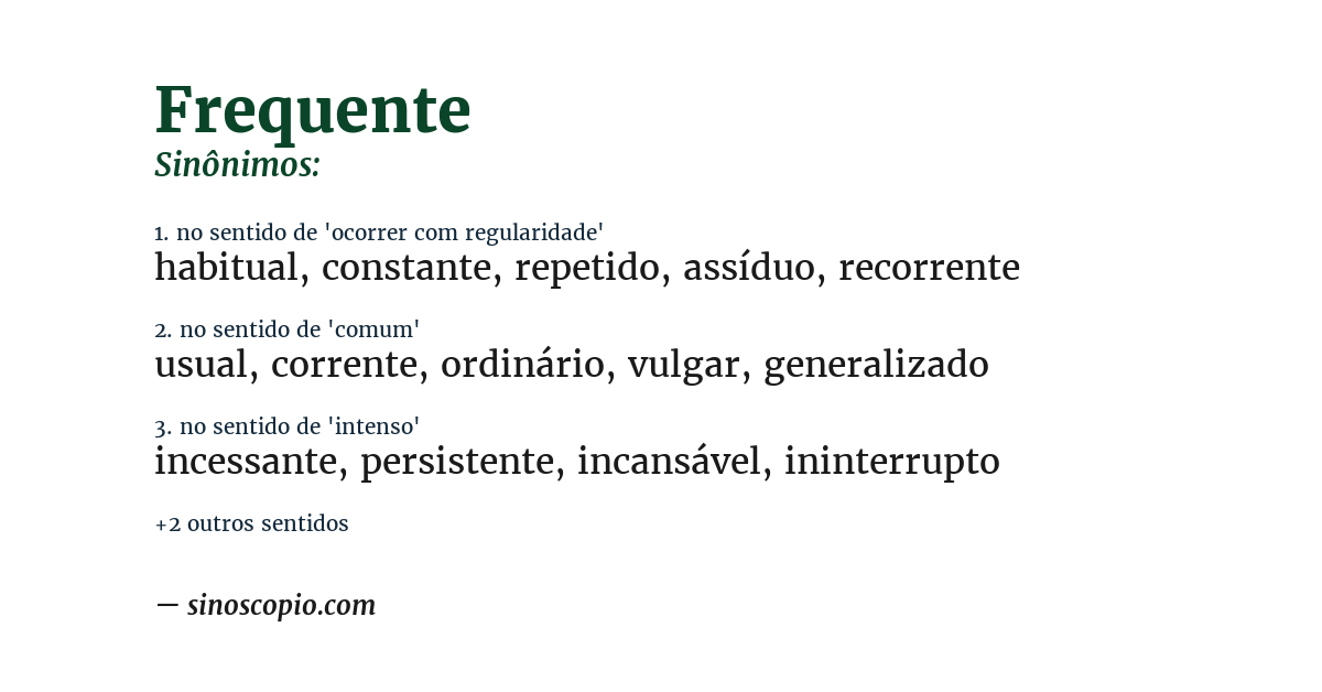 Sinônimo de frequente