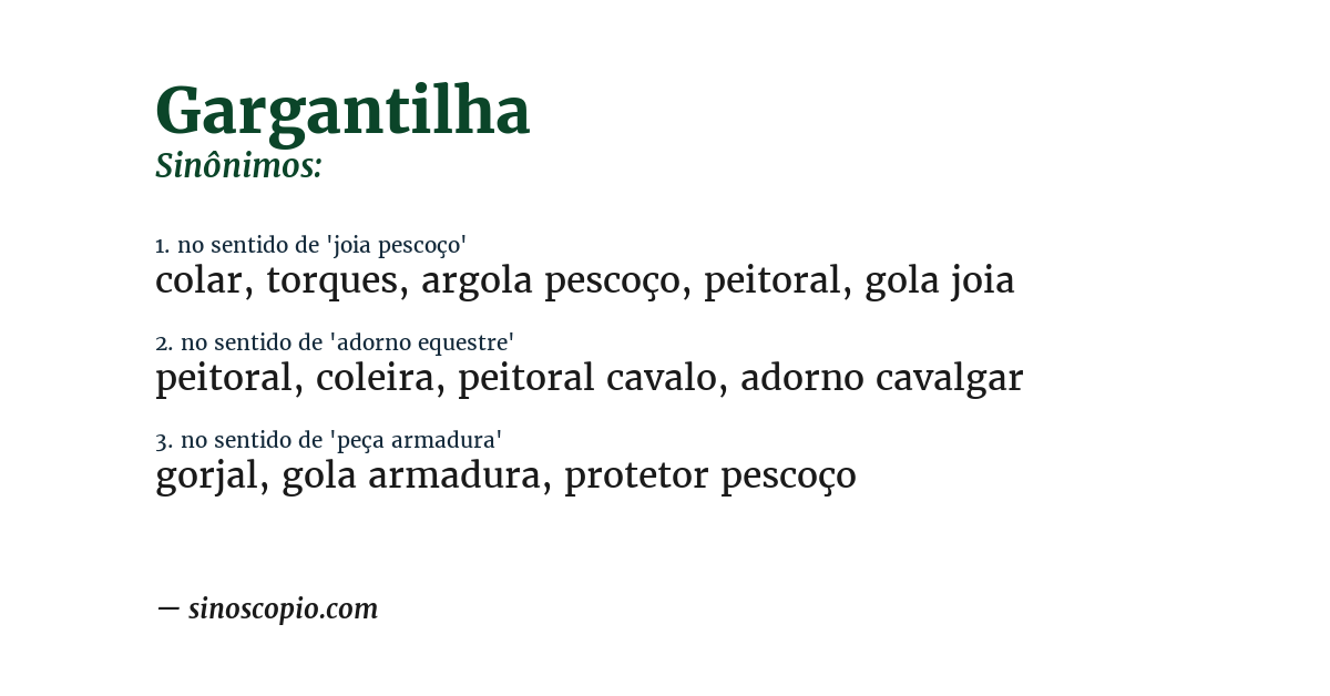 Sinônimo de gargantilha