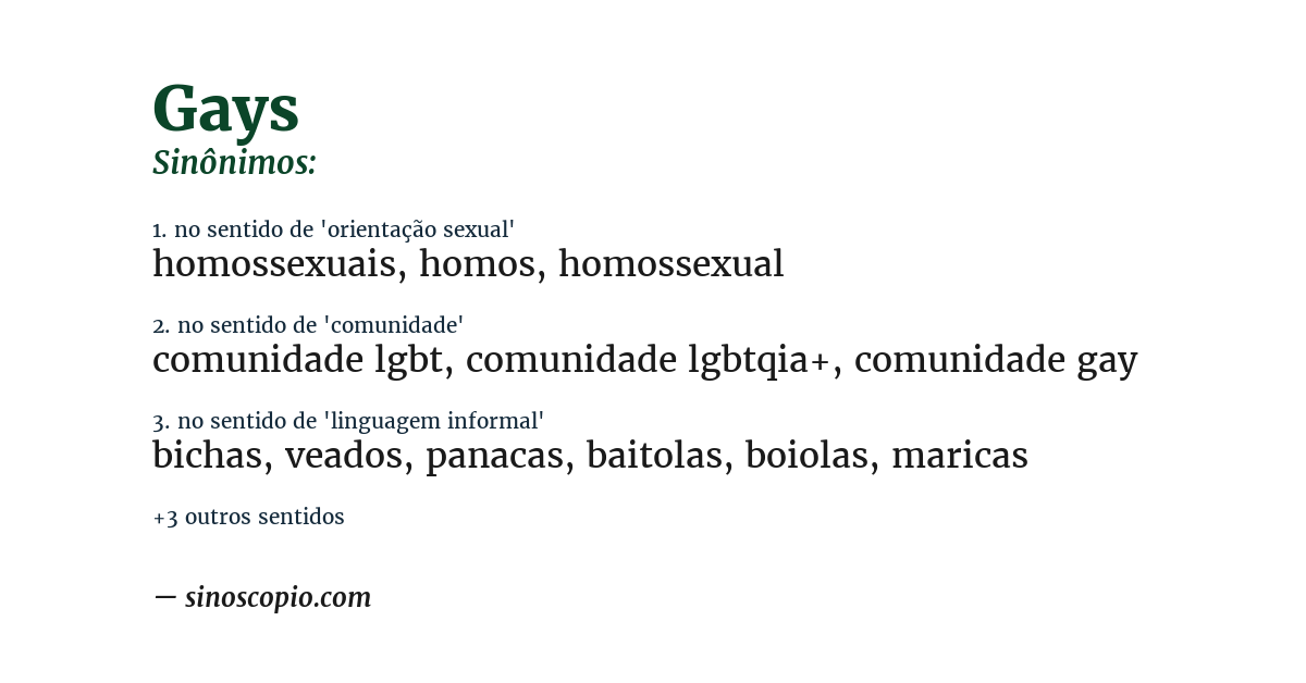Sinônimo de gays