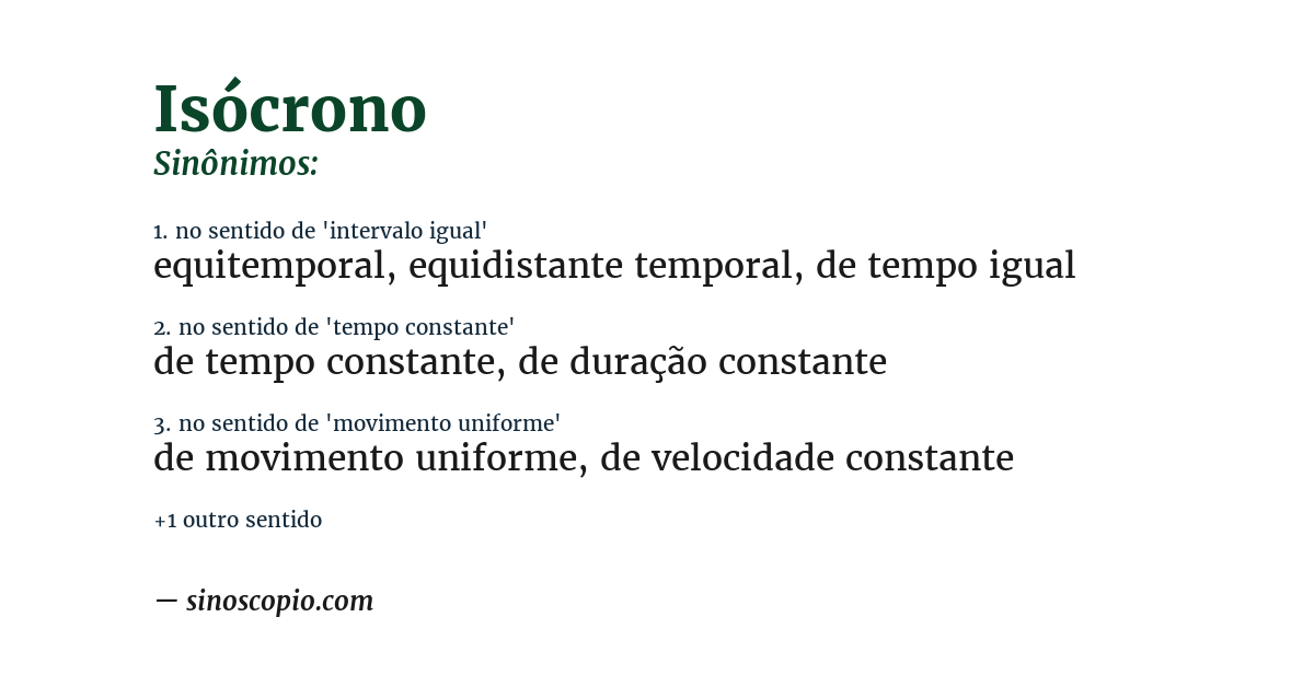 Sinônimo de isócrono