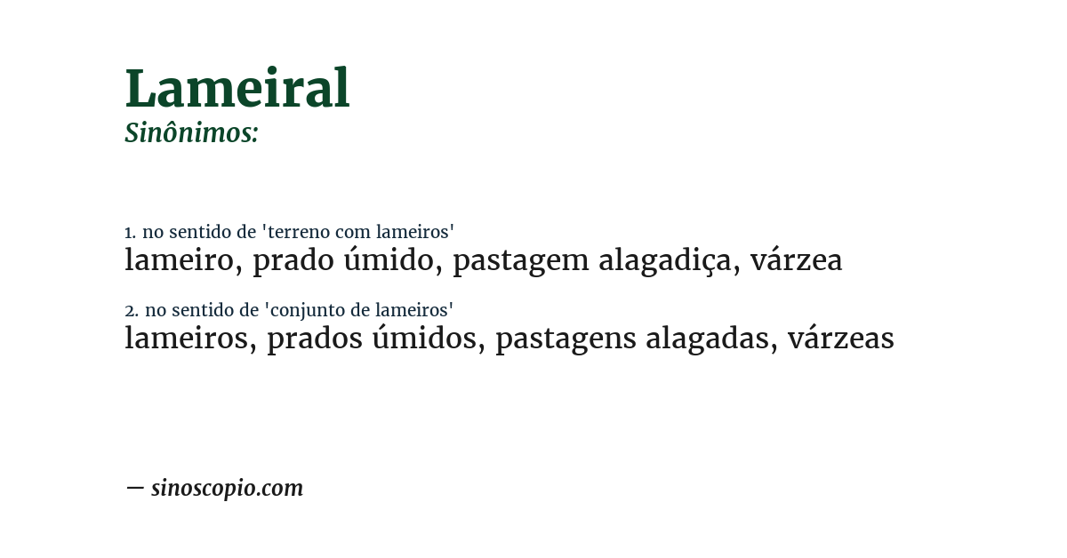 Sinônimo de lameiral