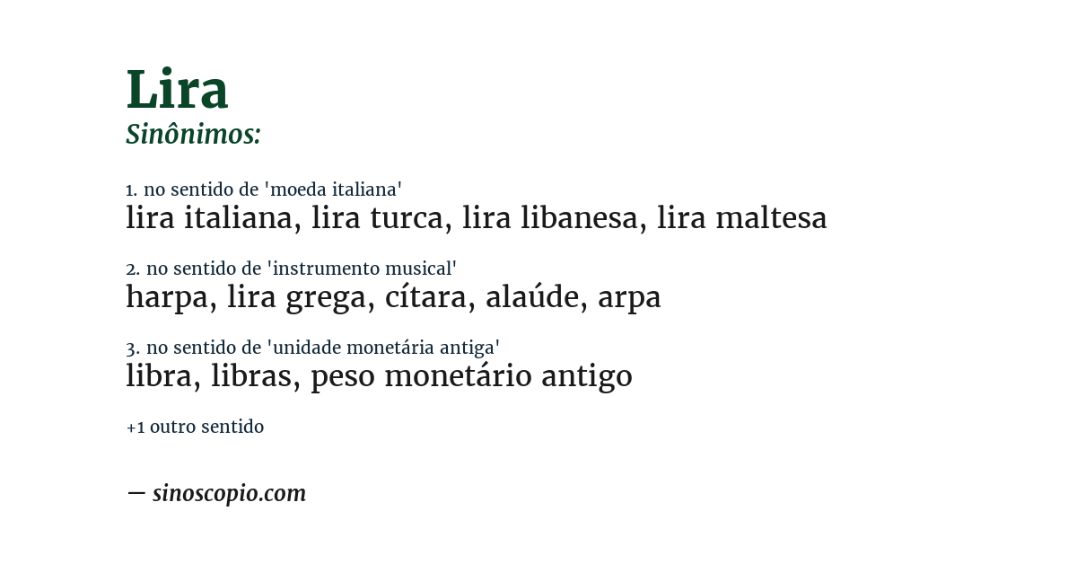 Sinônimo de lira