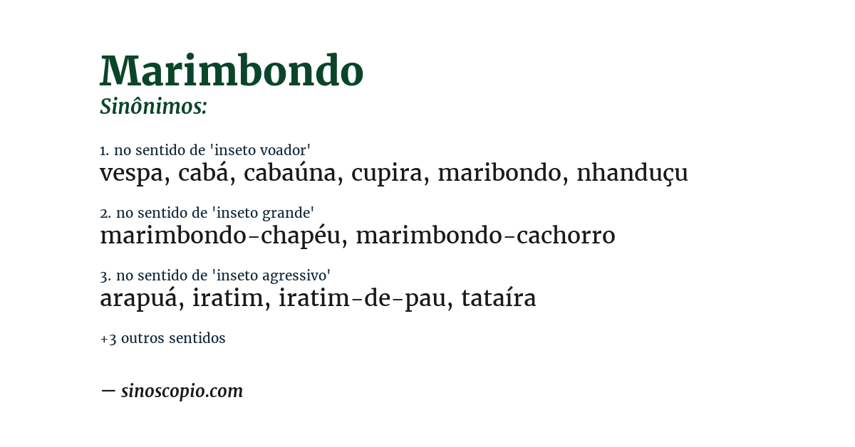 Sinônimo de marimbondo