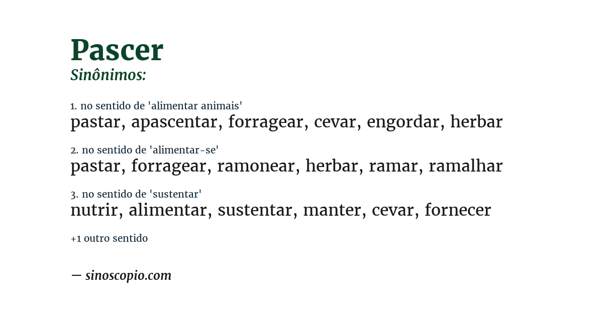 Sinônimo de pascer