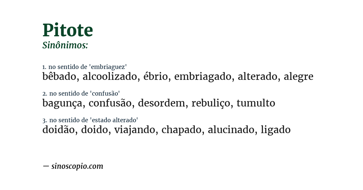 Sinônimo de pitote
