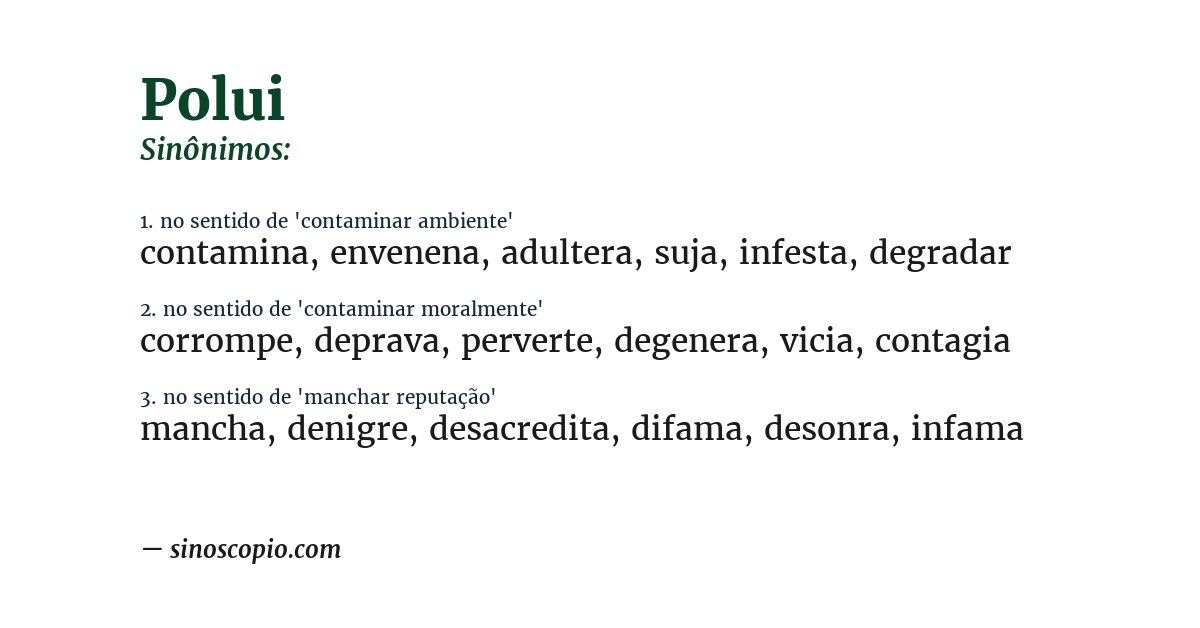 Sinônimo de polui