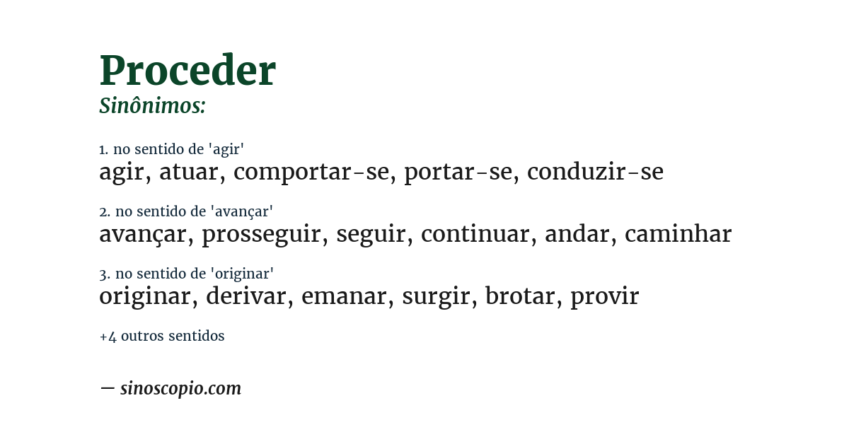 Sinônimo de proceder