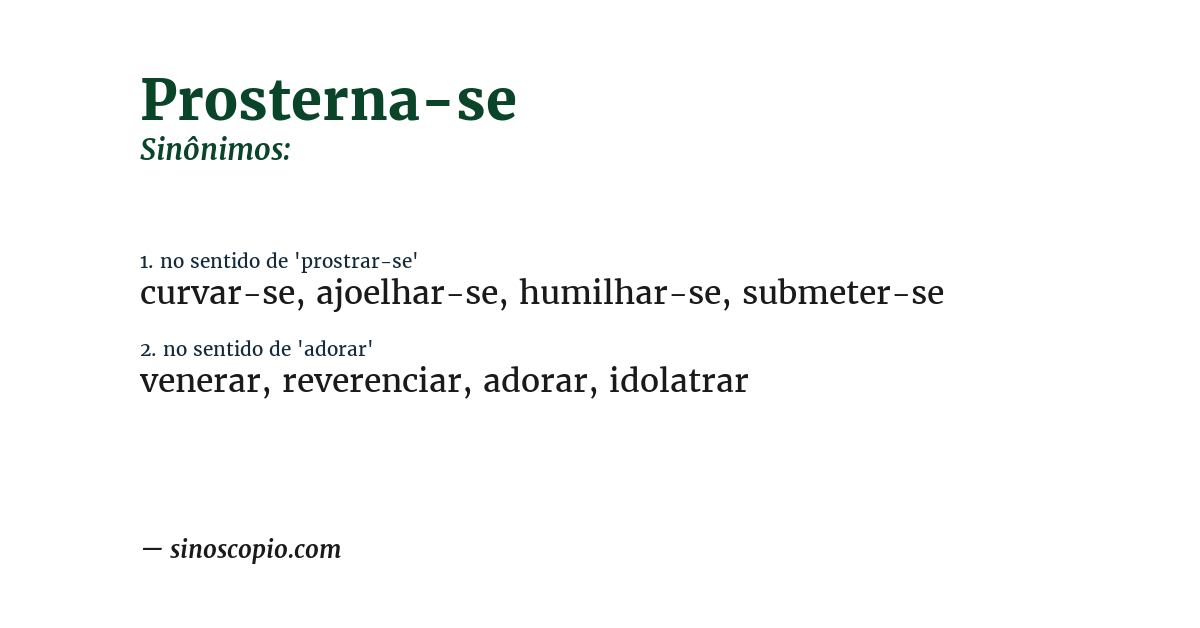 Sinônimo de prosterna-se