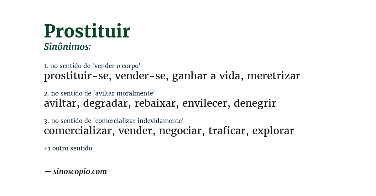 Sinônimo de prostituir