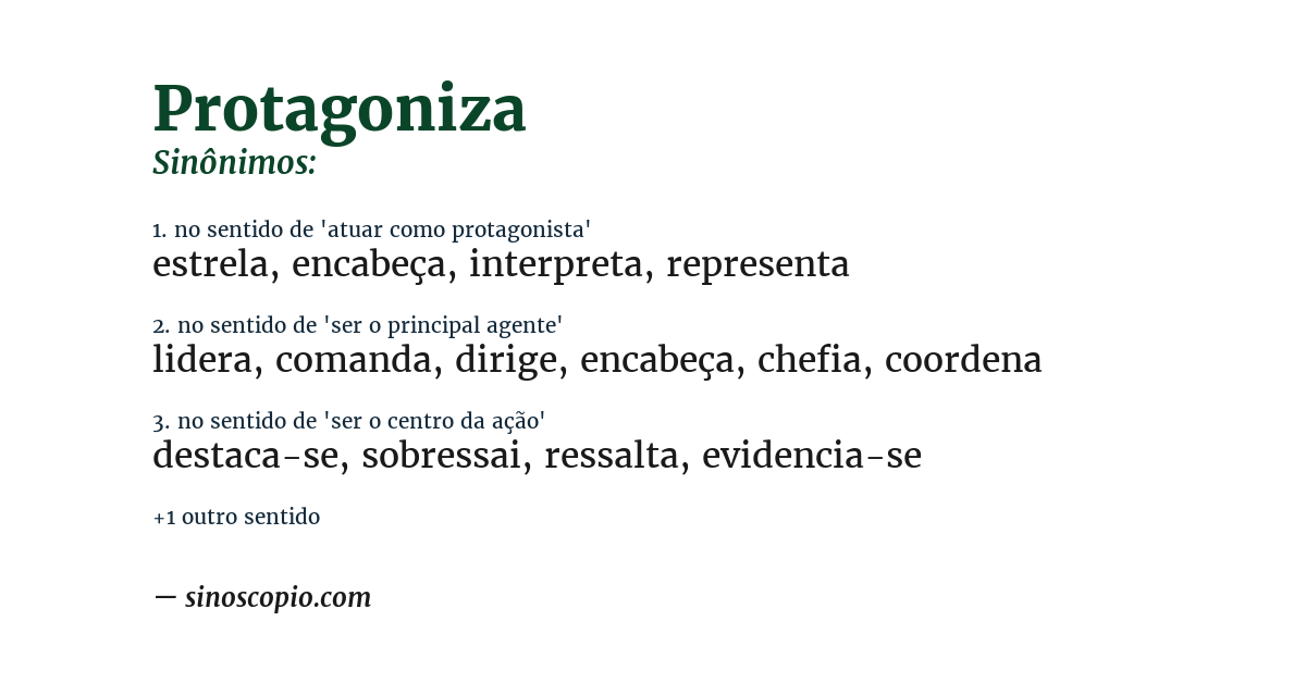 Sinônimo de protagoniza