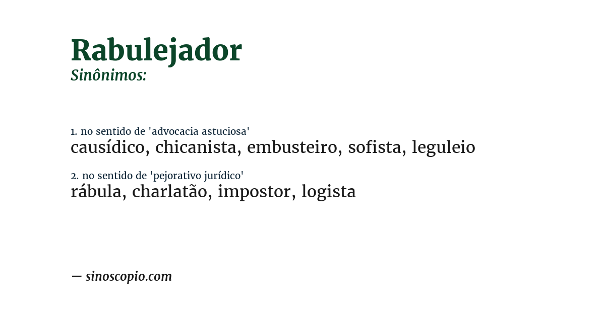Sinônimo de rabulejador