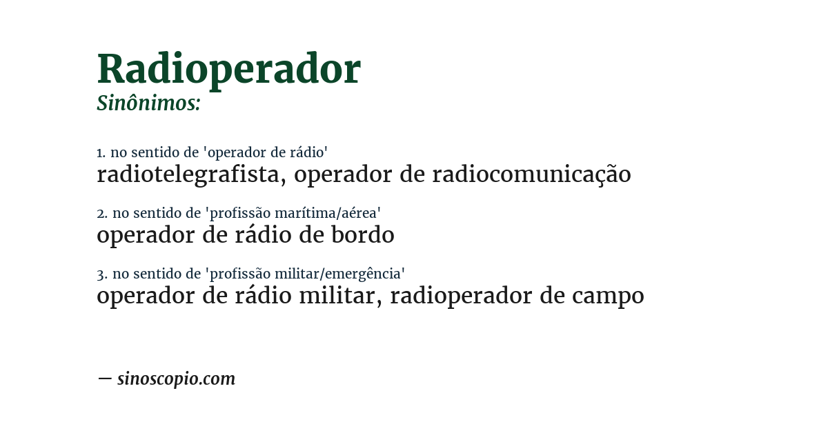 Sinônimo de radioperador