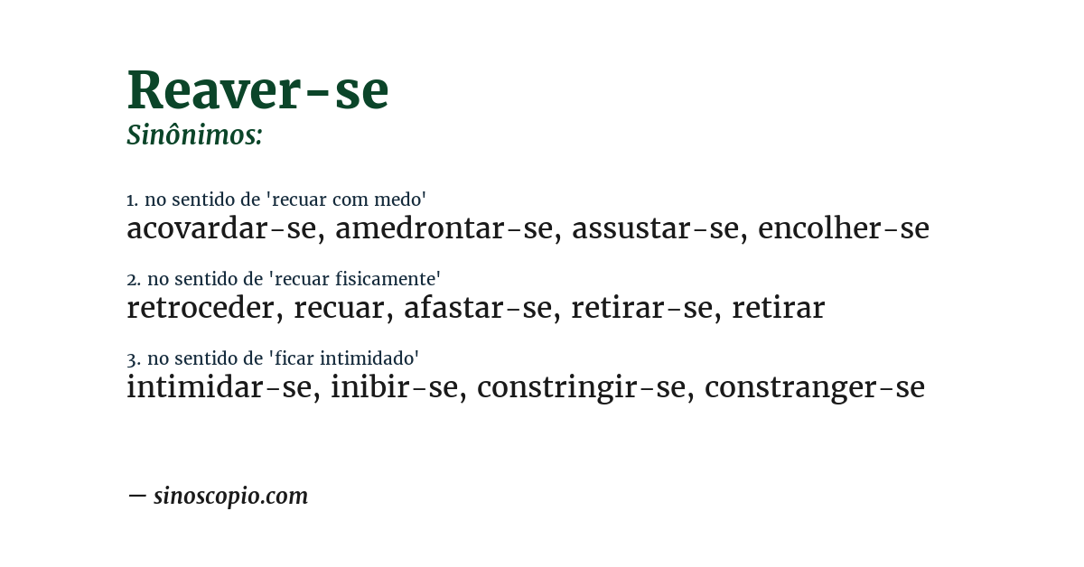 Sinônimo de reaver-se
