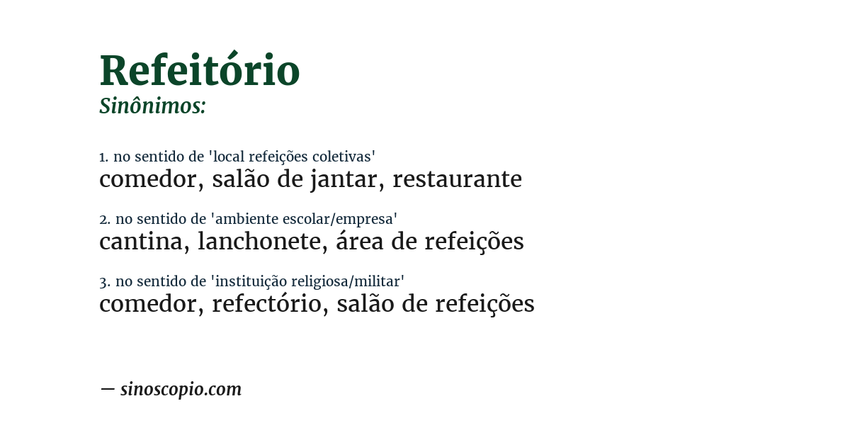 Sinônimo de refeitório