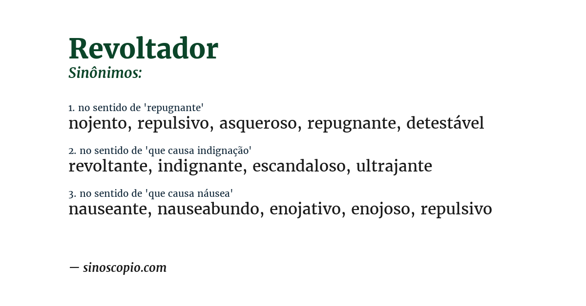 Sinônimo de revoltador