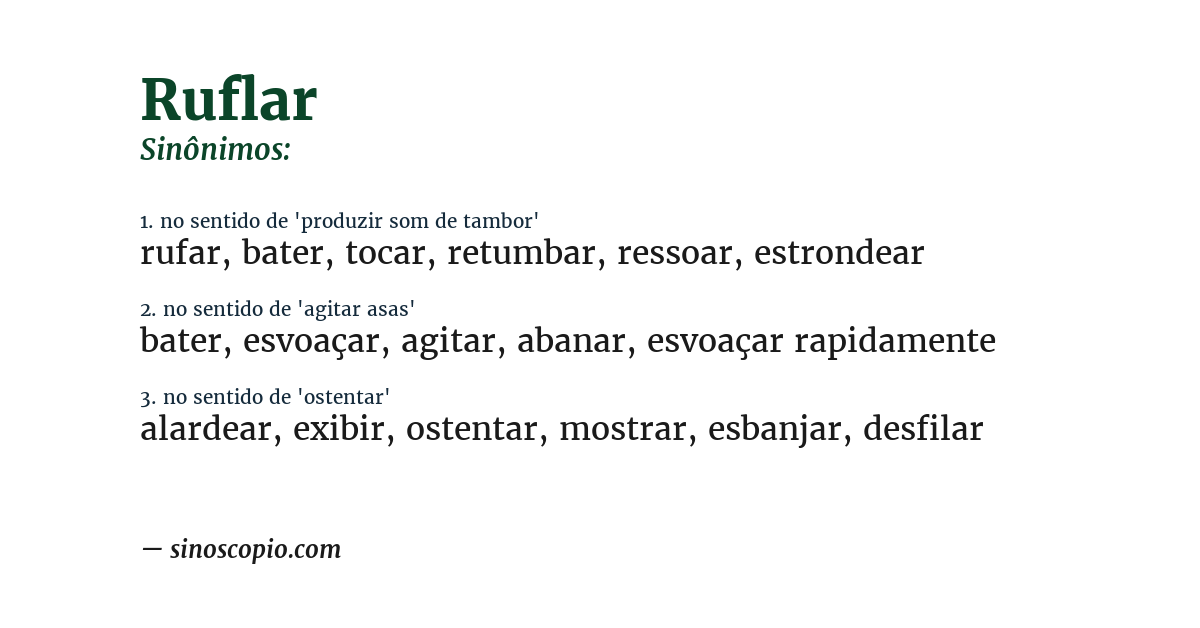 Sinônimo de ruflar