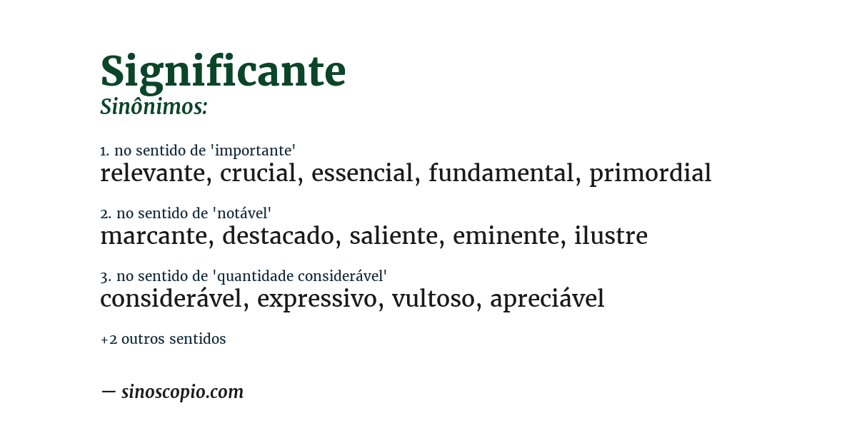 Sinônimo de significante