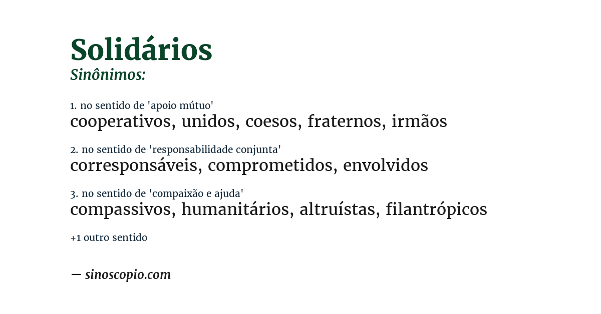 Sinônimo de solidários