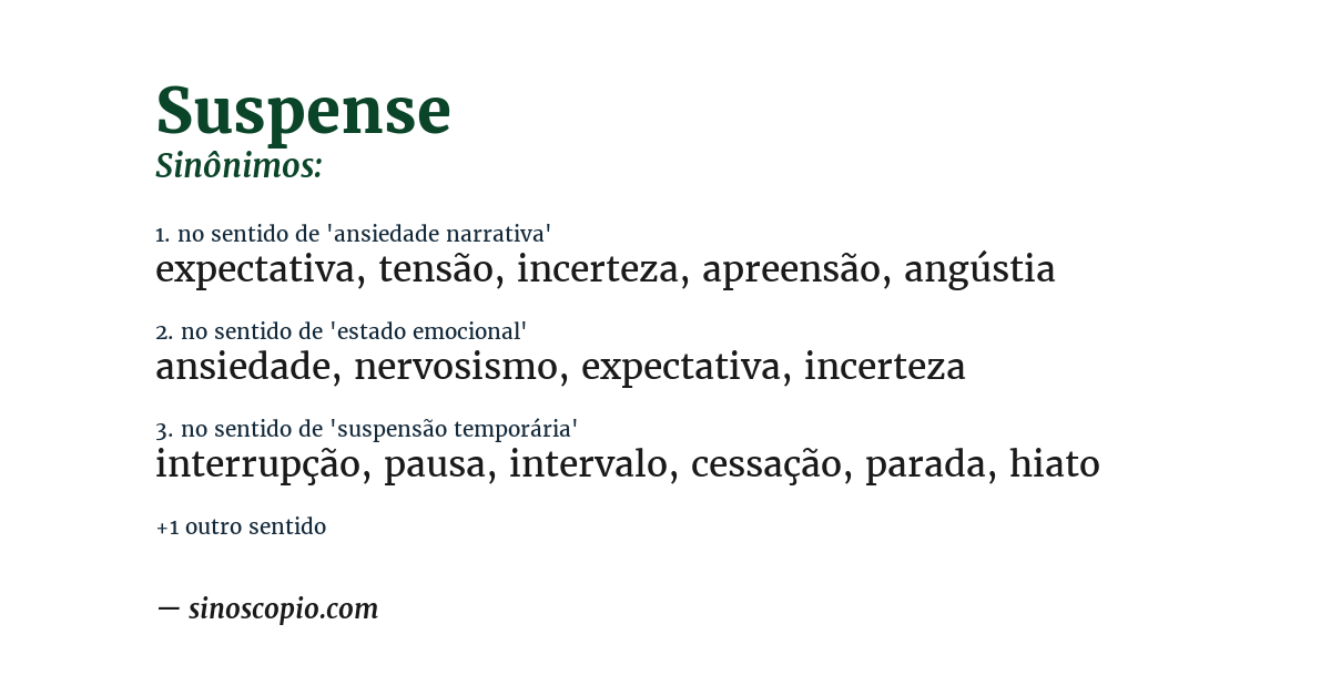Sinônimo de suspense