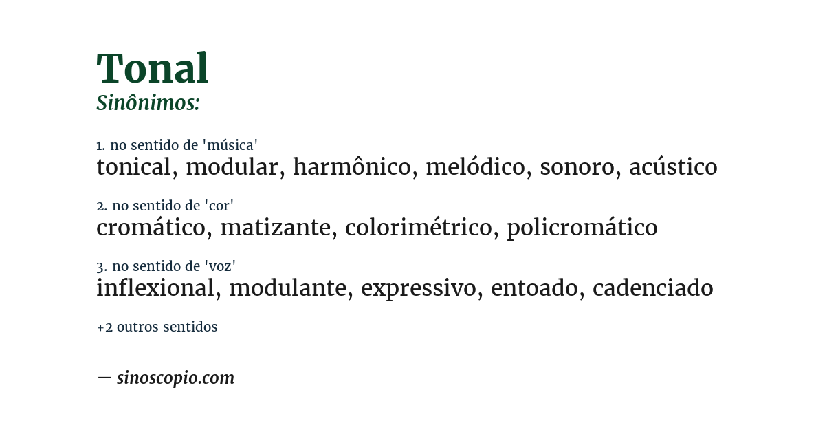 Sinônimo de tonal