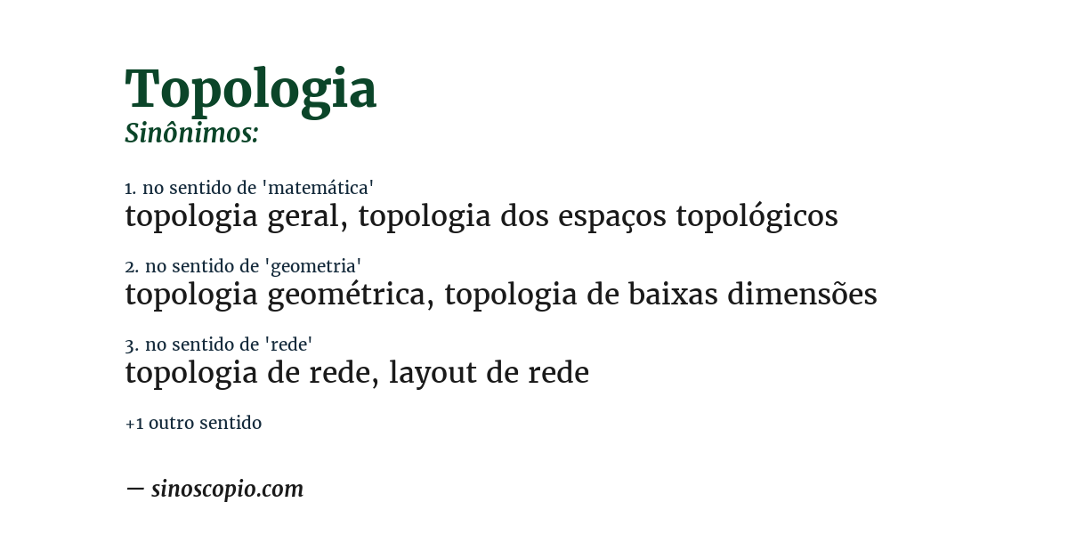 Sinônimo de topologia