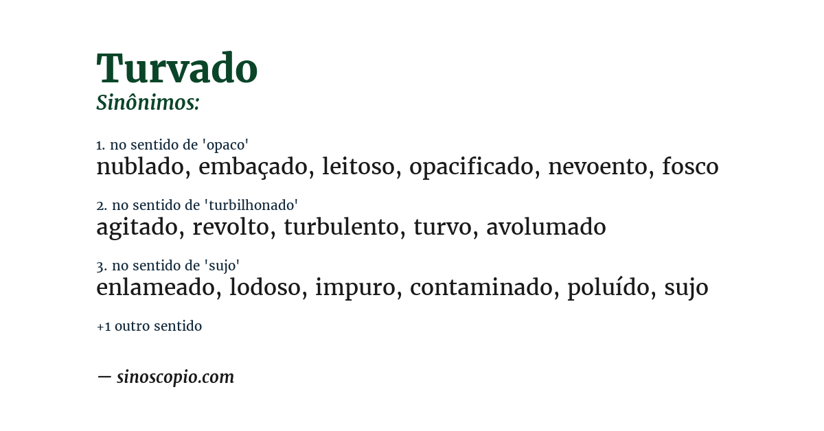 Sinônimo de turvado