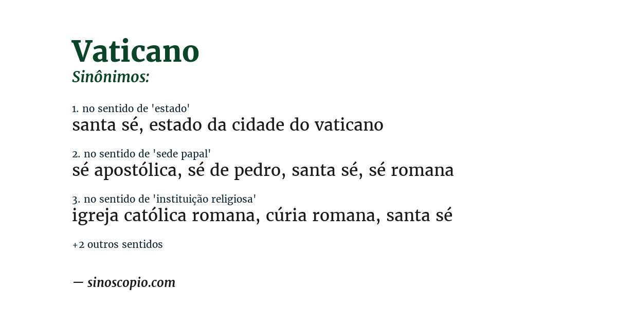Sinônimo de vaticano