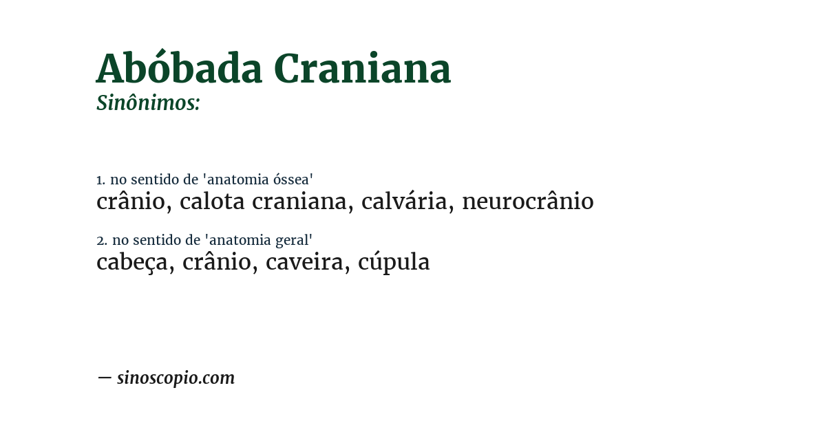 Sinônimo de abóbada craniana