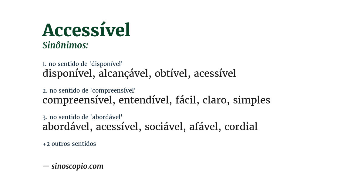 Sinônimo de accessível