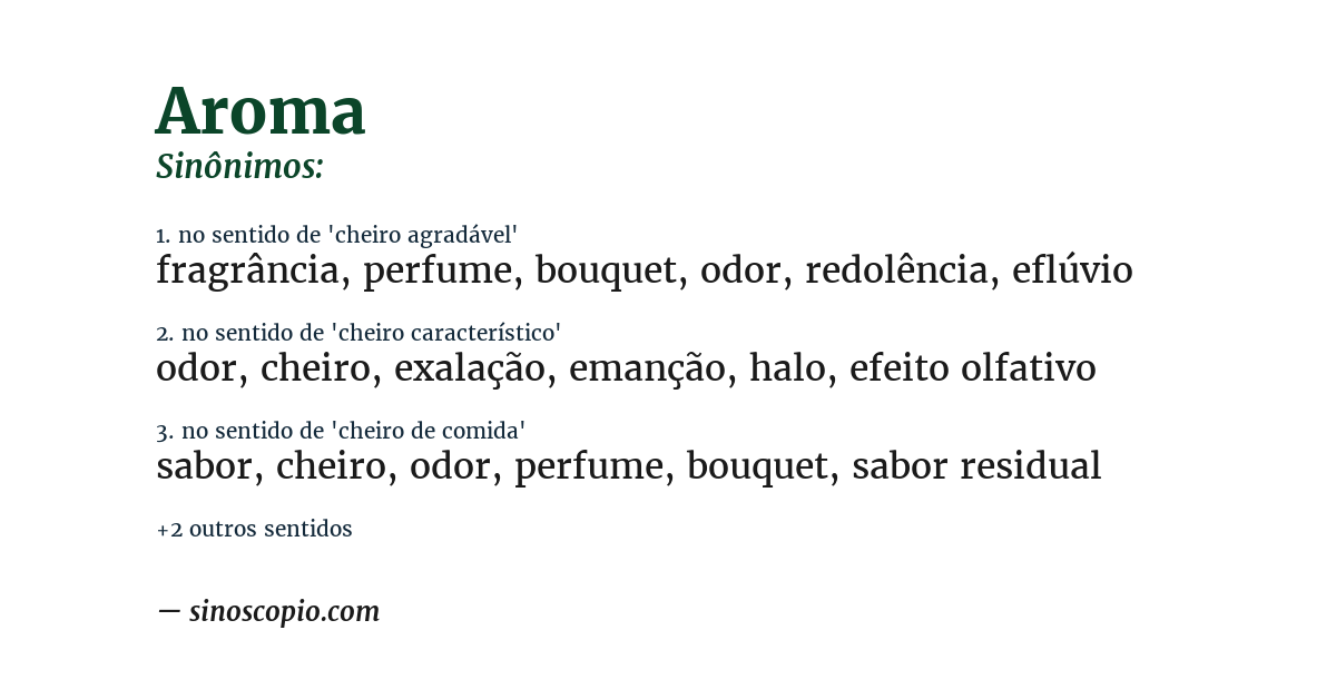 Sinônimo de aroma