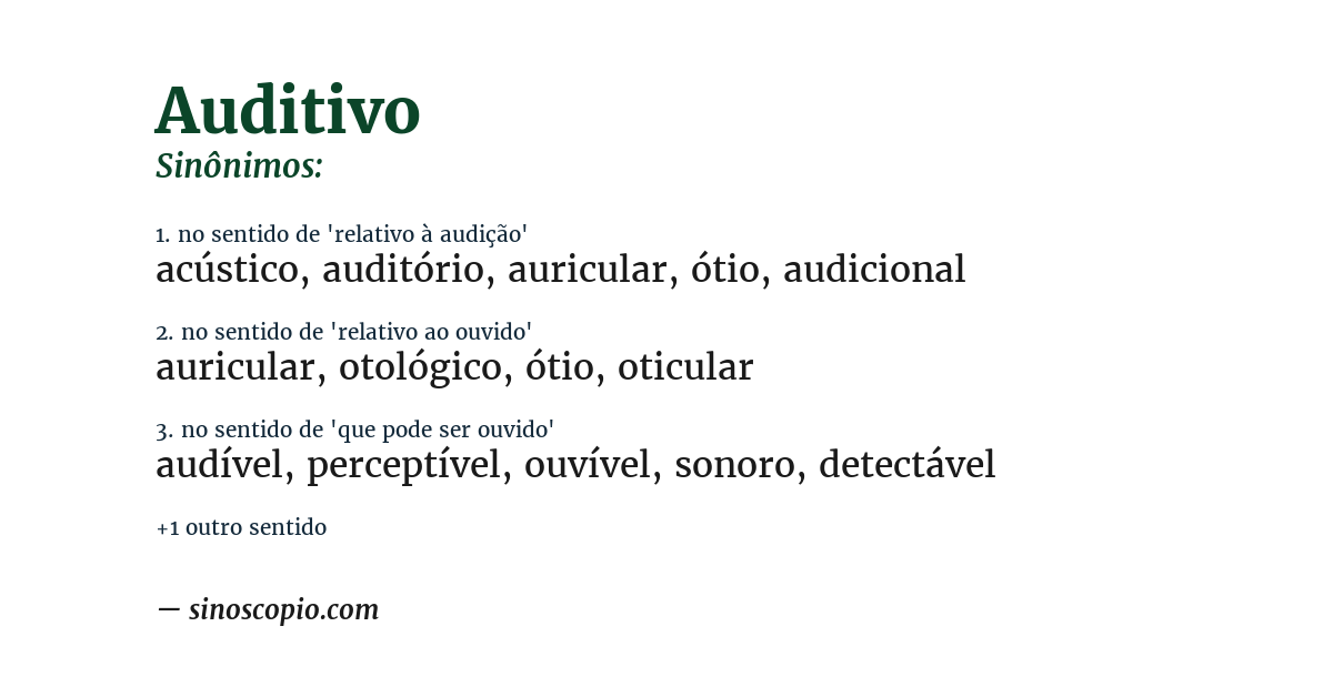 Sinônimo de auditivo