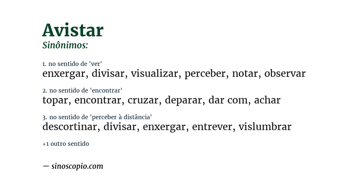 Sinônimo de avistar