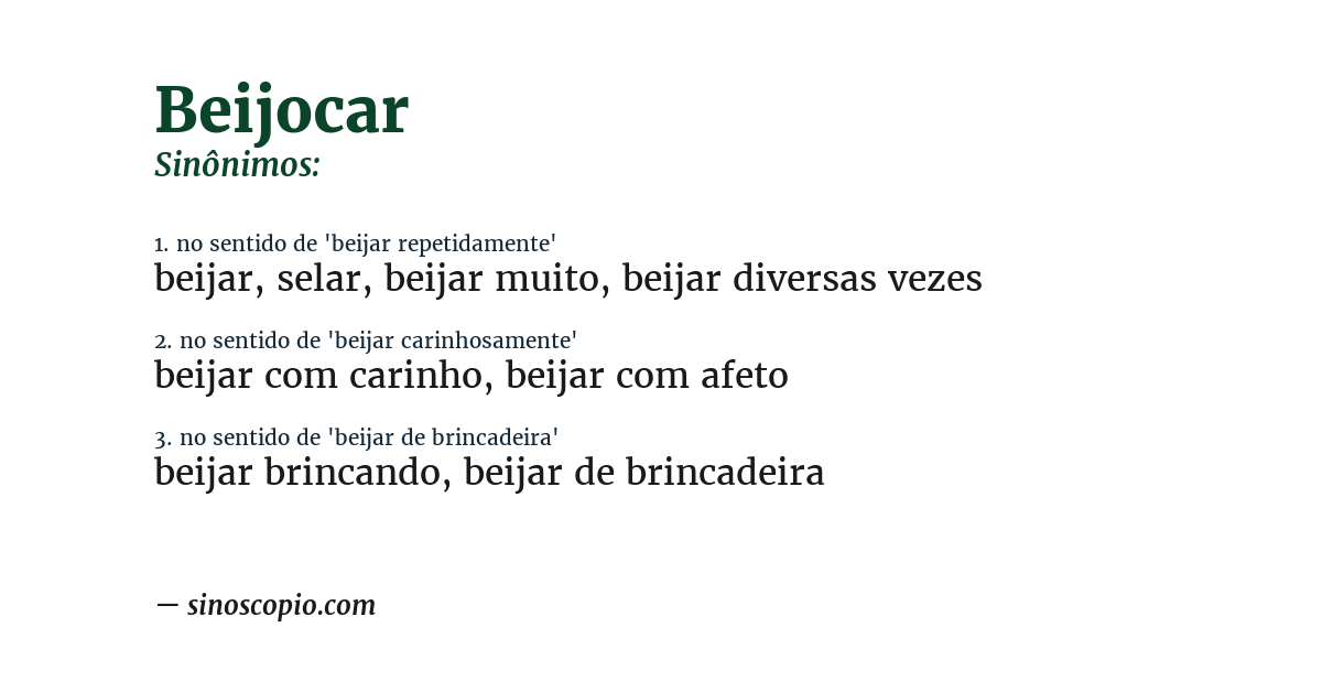 Sinônimo de beijocar