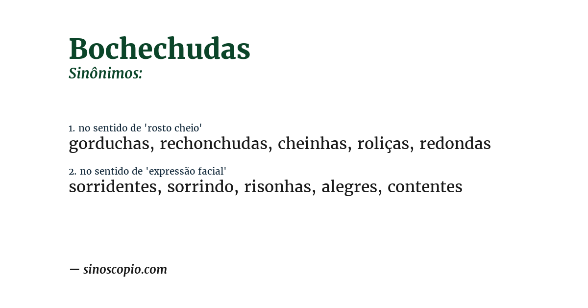 Sinônimo de bochechudas