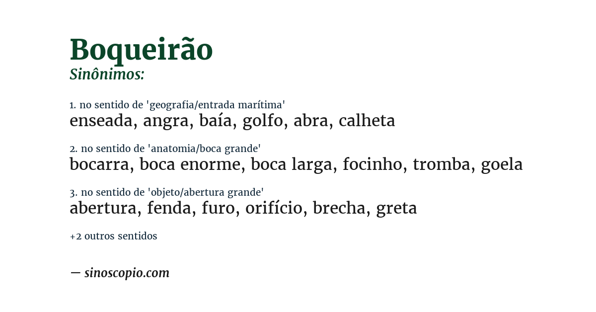 Sinônimo de boqueirão