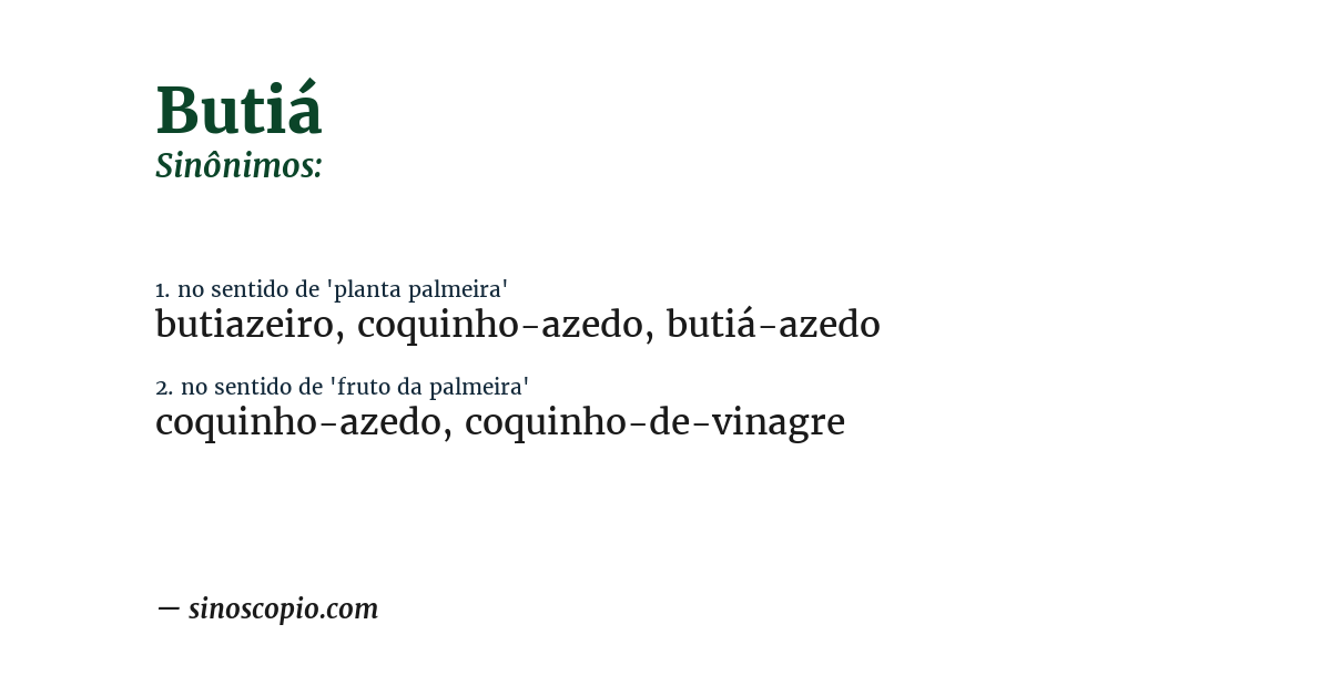 Sinônimo de butiá